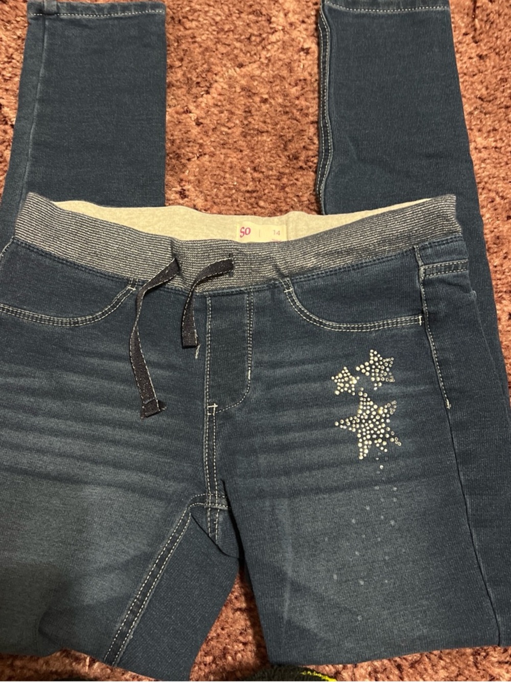 SO Dark Blue Star-Studded Jeggings